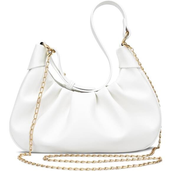 Shoulder Bag Crescent Handbag Ruched Purse Underarm Bag Mini Hobo - Picture 7 of 7